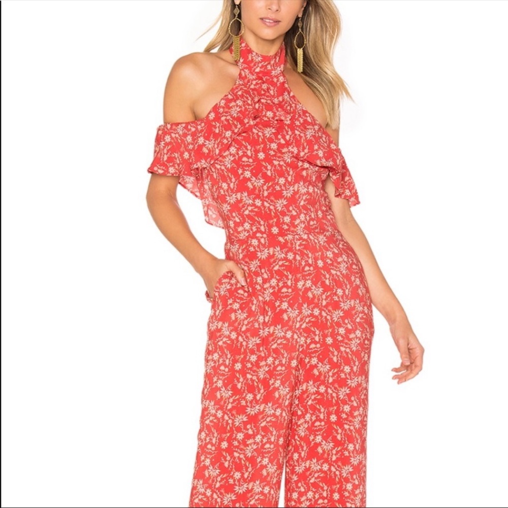 Ale by Alessandra Red & White Floral Jumpsuit